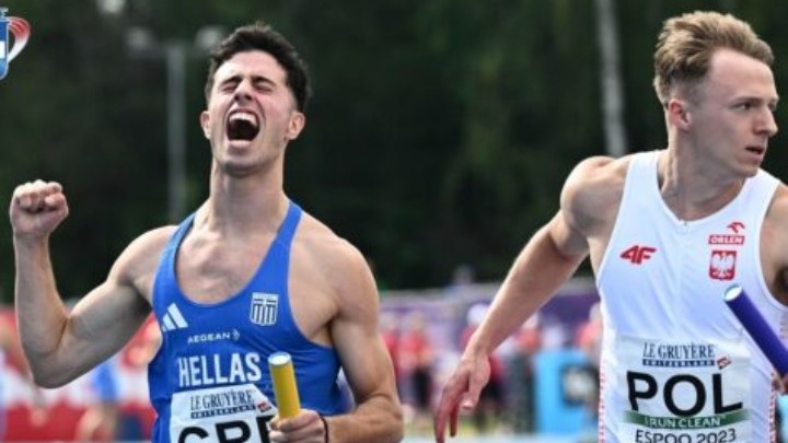 Ευρωπαϊκό Κ23: Τέταρτη με νέο πανελλήνιο ρεκόρ η εθνική 4Χ100 των ανδρών