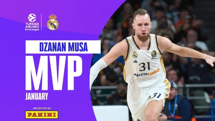 Euroleague: MVP για τον Ιανουάριο ο Ντζάναν Μούσα