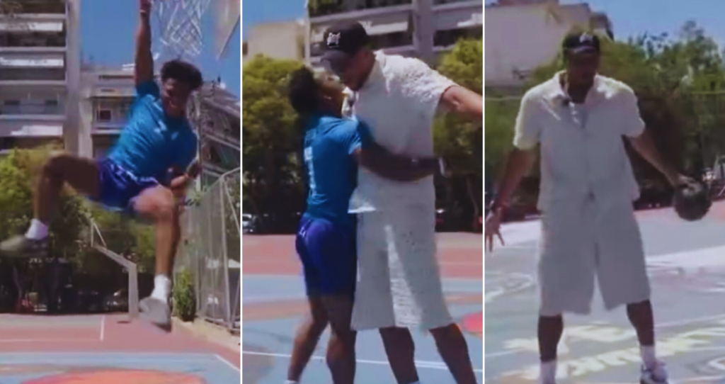 Ο IShowSpeed καρφώνει υπό το βλέμμα του Αντετοκούμπο και κάνουν μαζί “Siuuuu” α λα Κριστιάνο