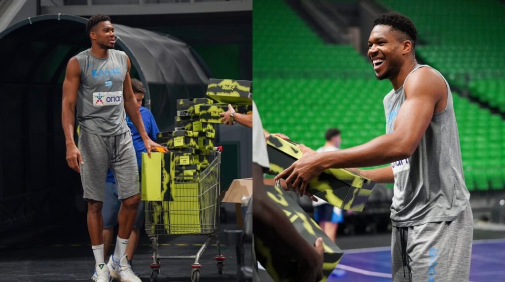 Ο Γιάννης Αντετοκούνμπο δώρισε για μία ακόμα χρονιά παπούτσια στα μέλη της Εθνικής