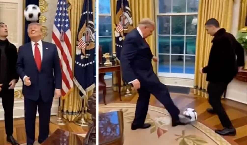Το AI μεγαλούργησε: Τραμπ και Κριστιάνο παίζουν ποδόσφαιρο στο «Οβάλ Γραφείο» (vid)