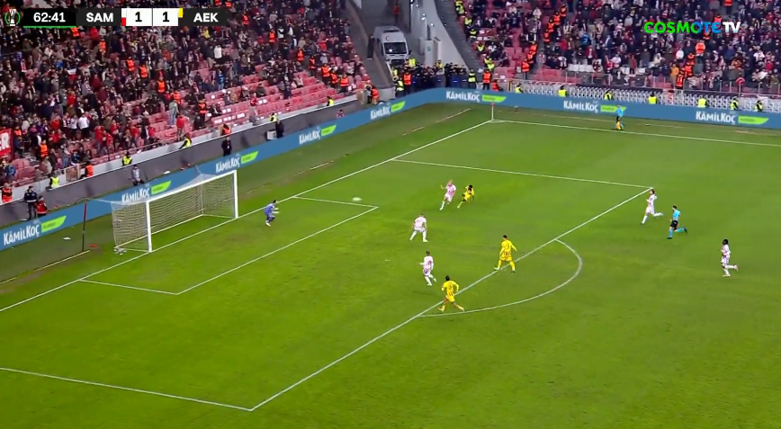 ΑΕΚάρα για φίλημα στο β΄ημίχρονο με την Σαμσουνσπόρ – 2-1 με τον Κοϊτά (vid)