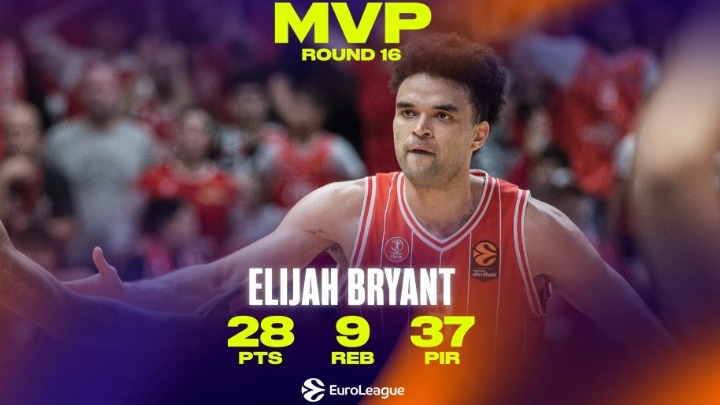 Euroleague: MVP ο φοβερός και τρομερός ο Ελάιτζα Μπράιαντ